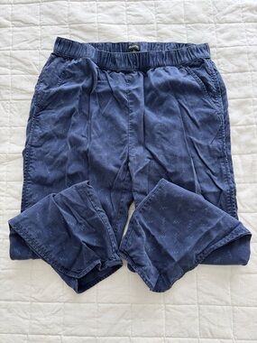 Madewell Dark Navy Elastic-Waist Patterned pants